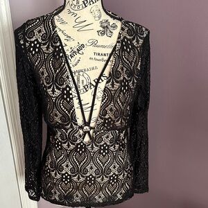 Elegant Black Lace Top